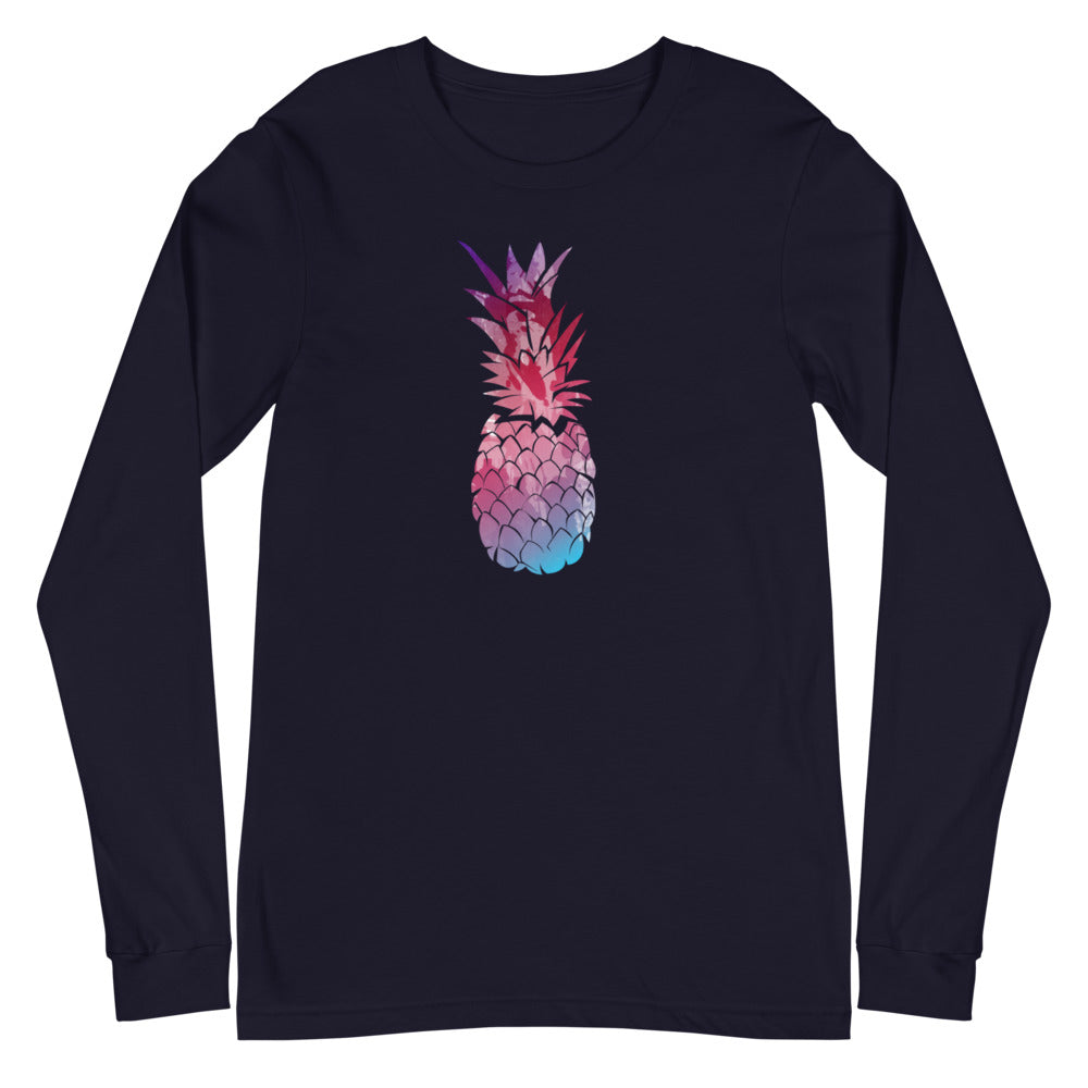Purple-Blue Pineapple Long Sleeve Tee - Several Colors Available