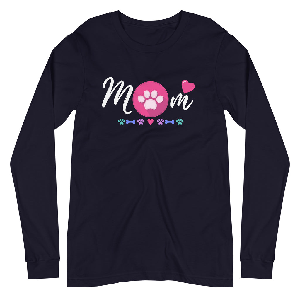 Dog Mom Heart Long Sleeve Tee - Several Colors Available