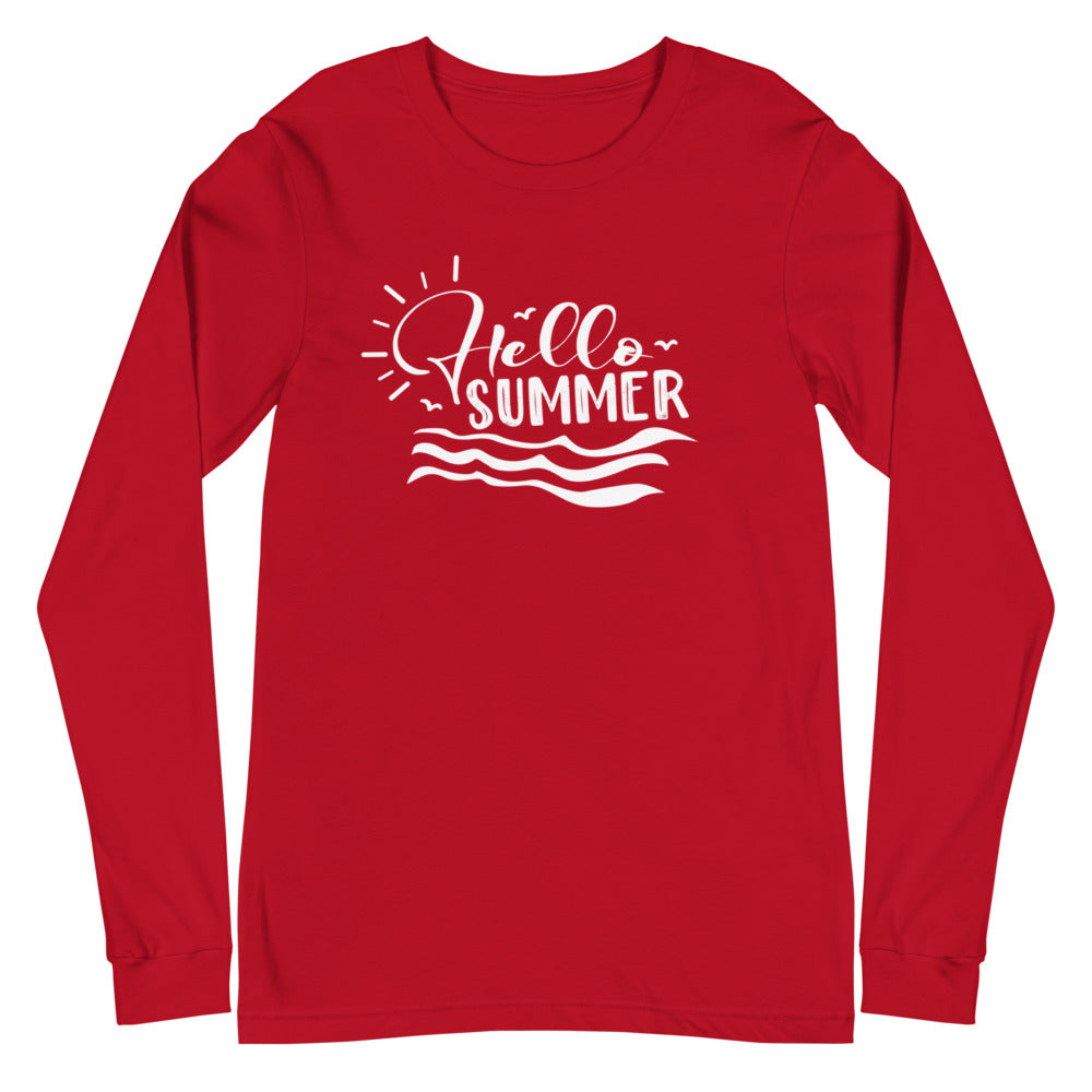 Hello Summer Long Sleeve Tee (Several Colors Available)