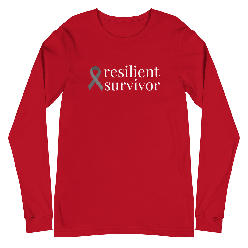 Brain Cancer "resilient survivor" Long Sleeve Tee (Several Colors Available)