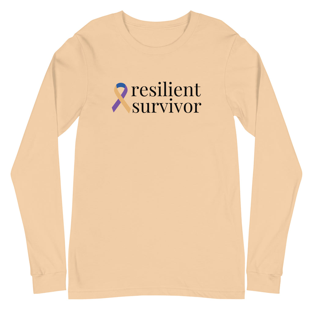 Bladder Cancer "resilient survivor" Long Sleeve Tee (Several Colors Available)