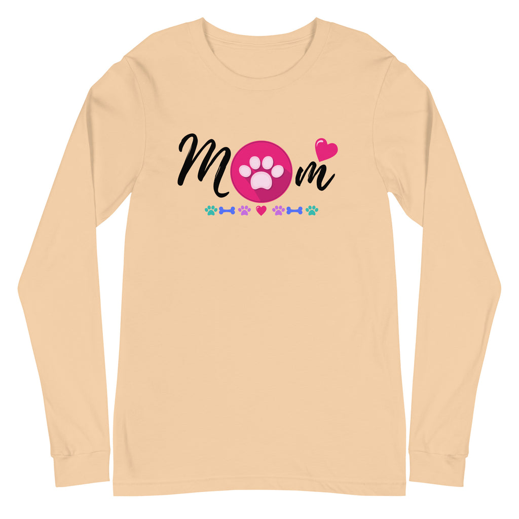 Dog Mom Heart Long Sleeve Tee - Several Colors Available