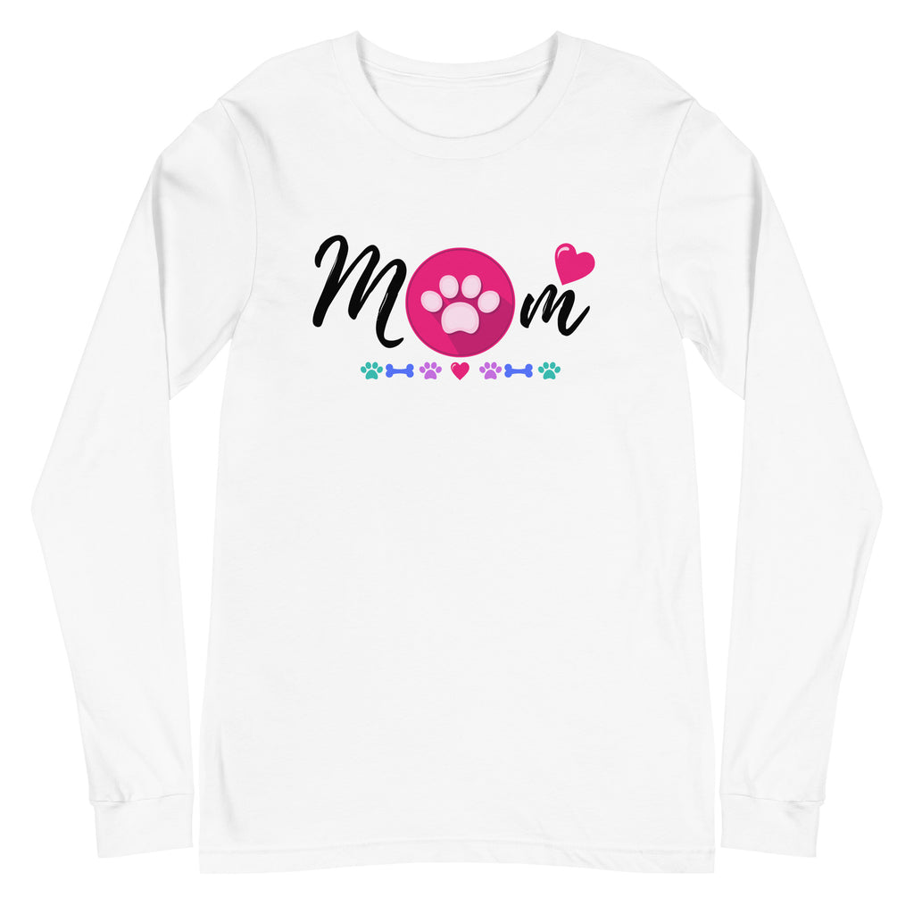 Dog Mom Heart Long Sleeve Tee - Several Colors Available