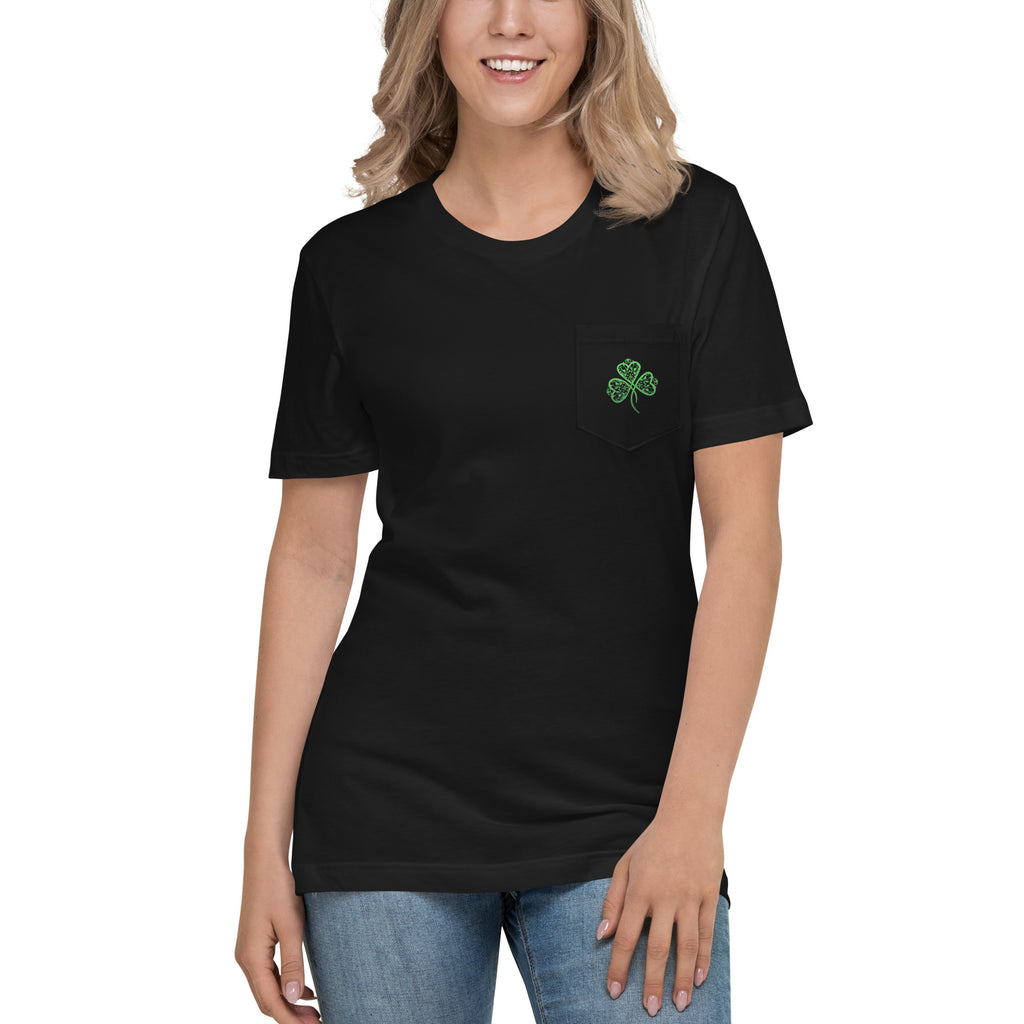 St. Patrick's Day Filigree Shamrock Pocket T-Shirt