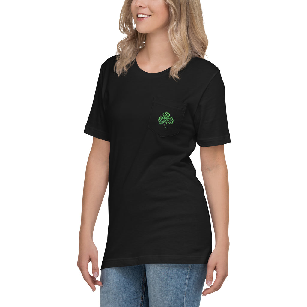 St. Patrick's Day Filigree Shamrock Pocket T-Shirt