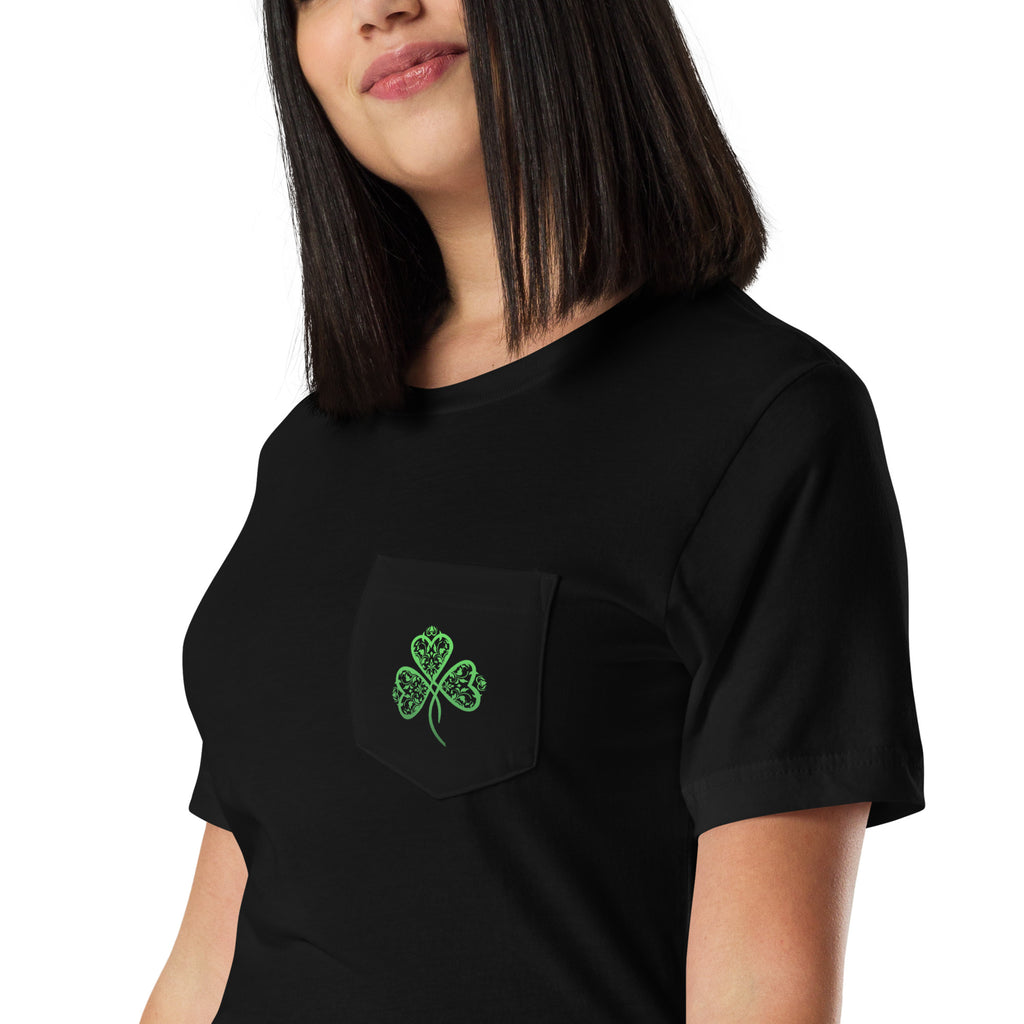 St. Patrick's Day Filigree Shamrock Pocket T-Shirt