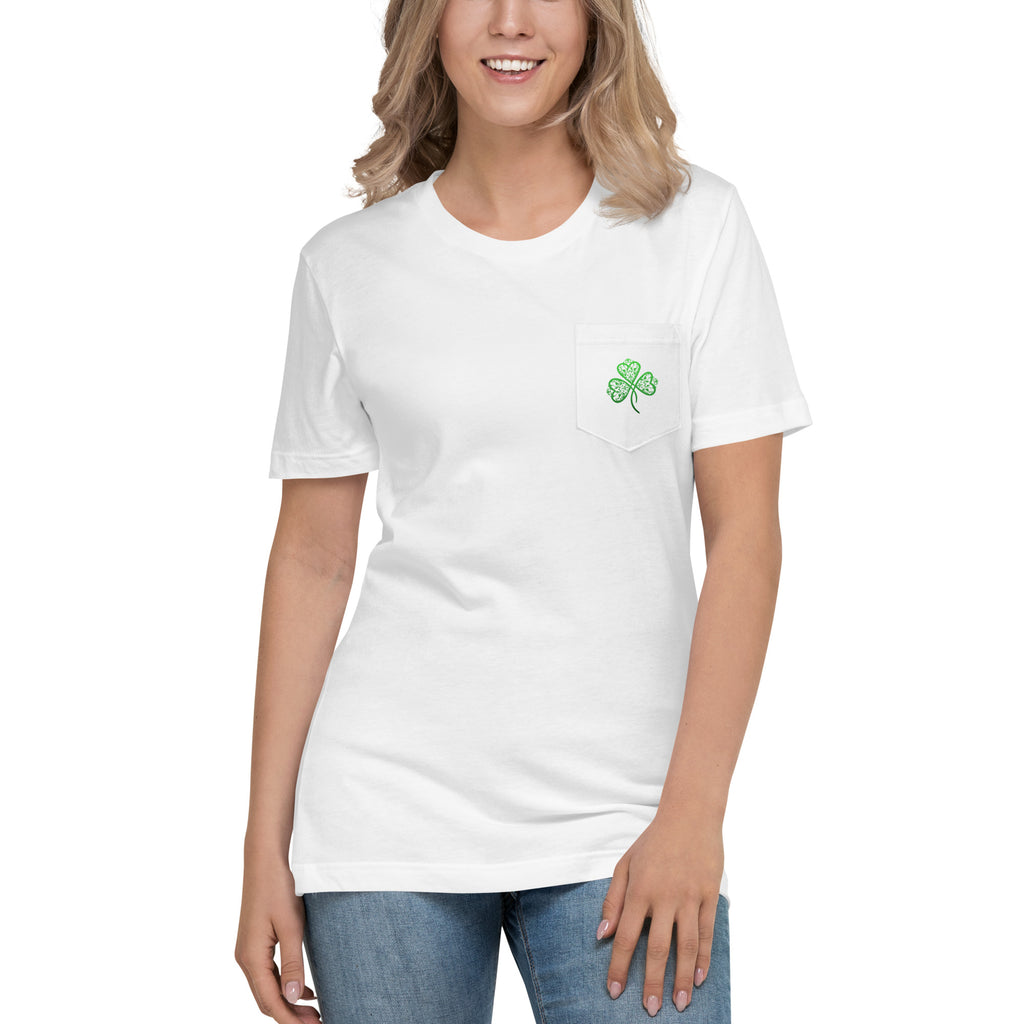 St. Patrick's Day Filigree Shamrock Pocket T-Shirt