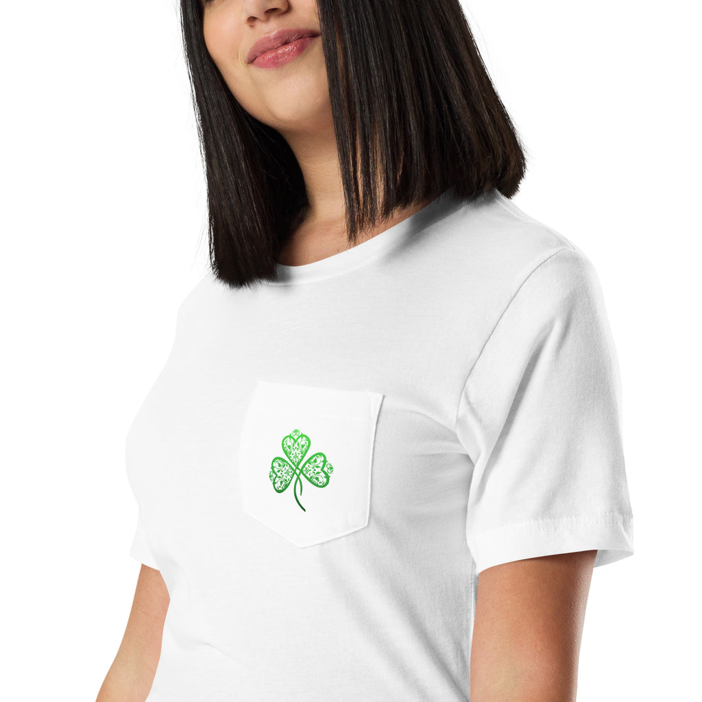 St. Patrick's Day Filigree Shamrock Pocket T-Shirt