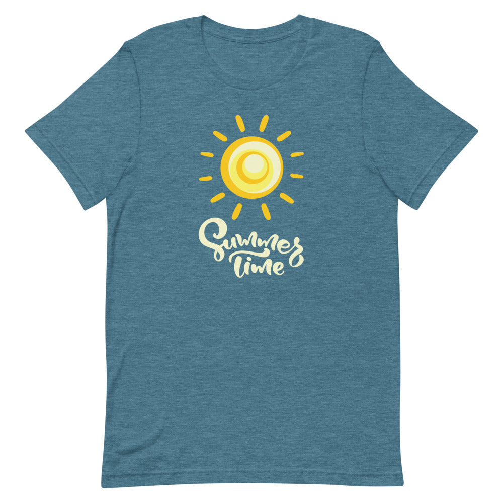Summer Time Bright Sun T-Shirt (Heather Deep Teal)