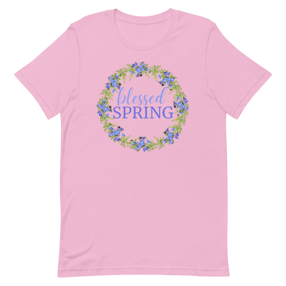 blessed SPRING Floral Wreath T-Shirt (Light Colors)