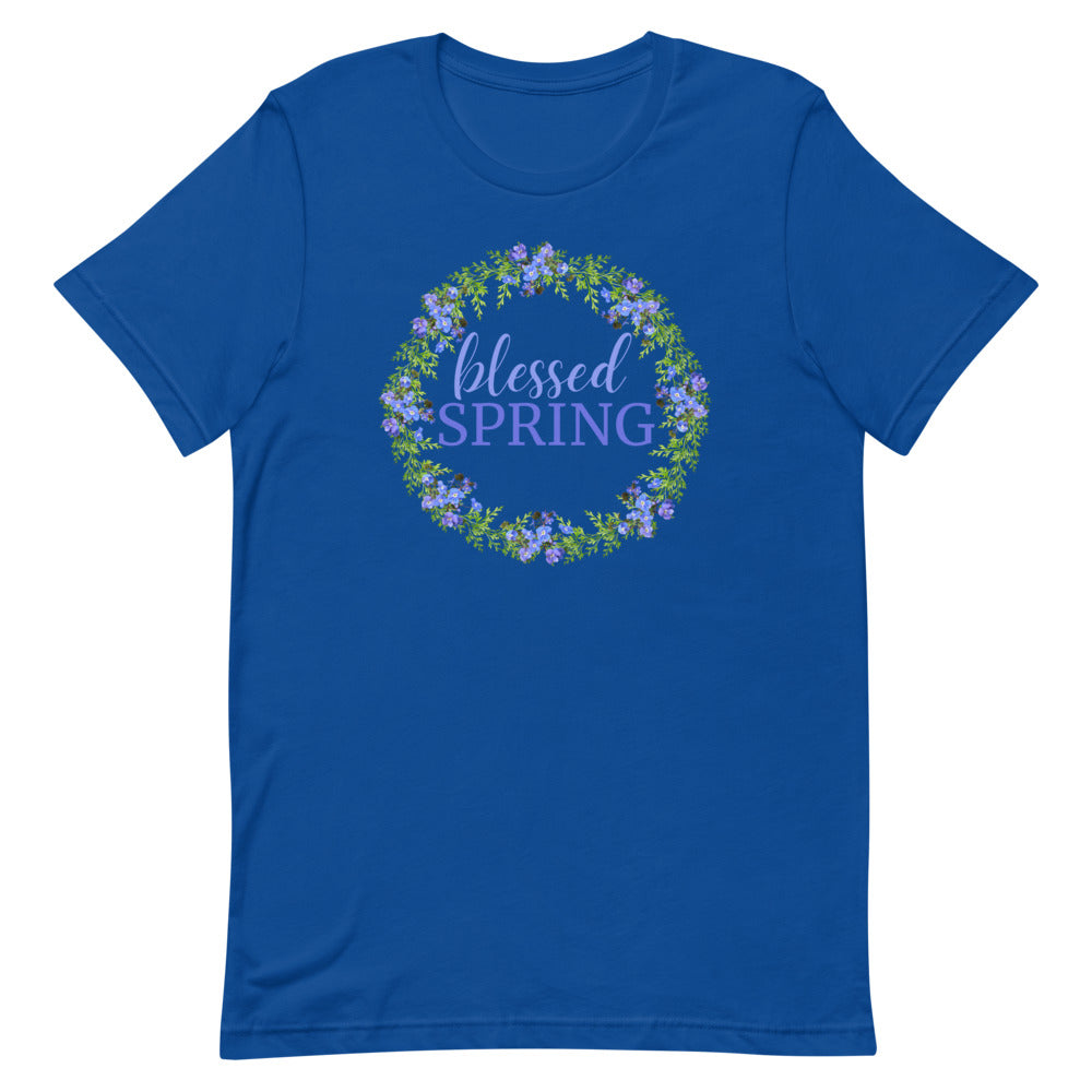blessed SPRING Floral Wreath T-Shirt (Dark Colors)