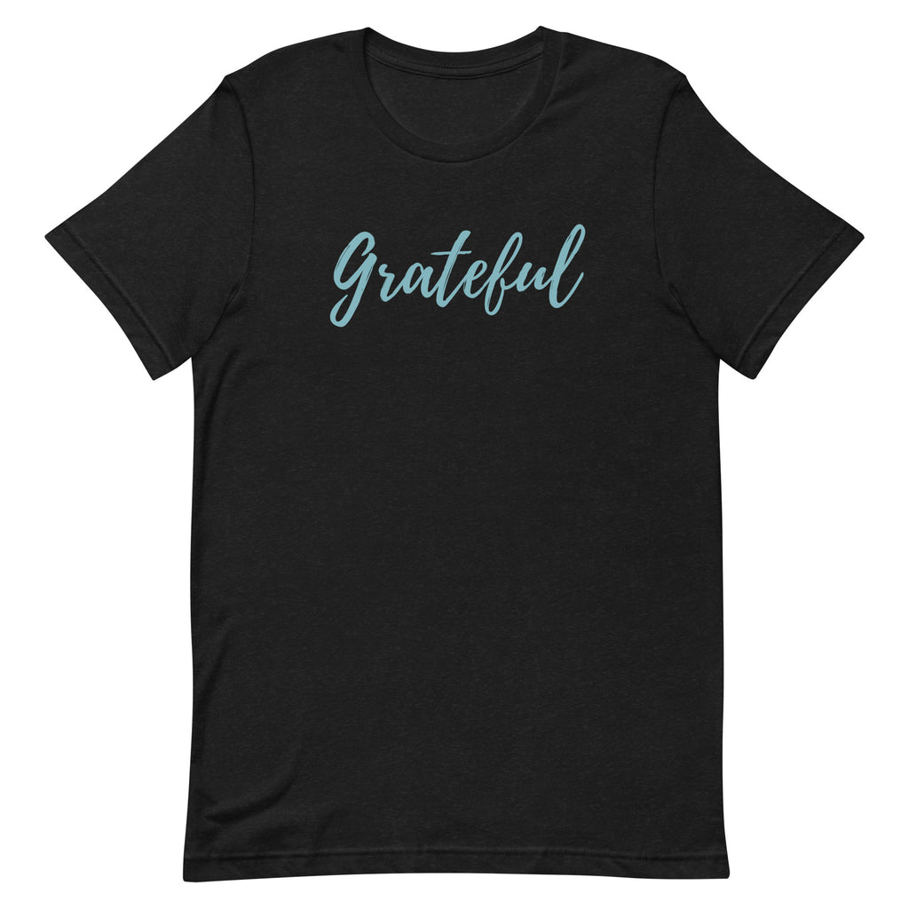 Grateful Script T-Shirt (Smoky Blue Font)
