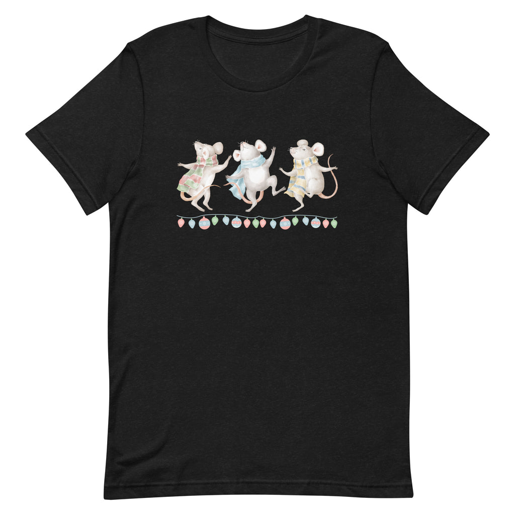 Vintage Christmas Dancing Mice T-Shirt - Dark Colors