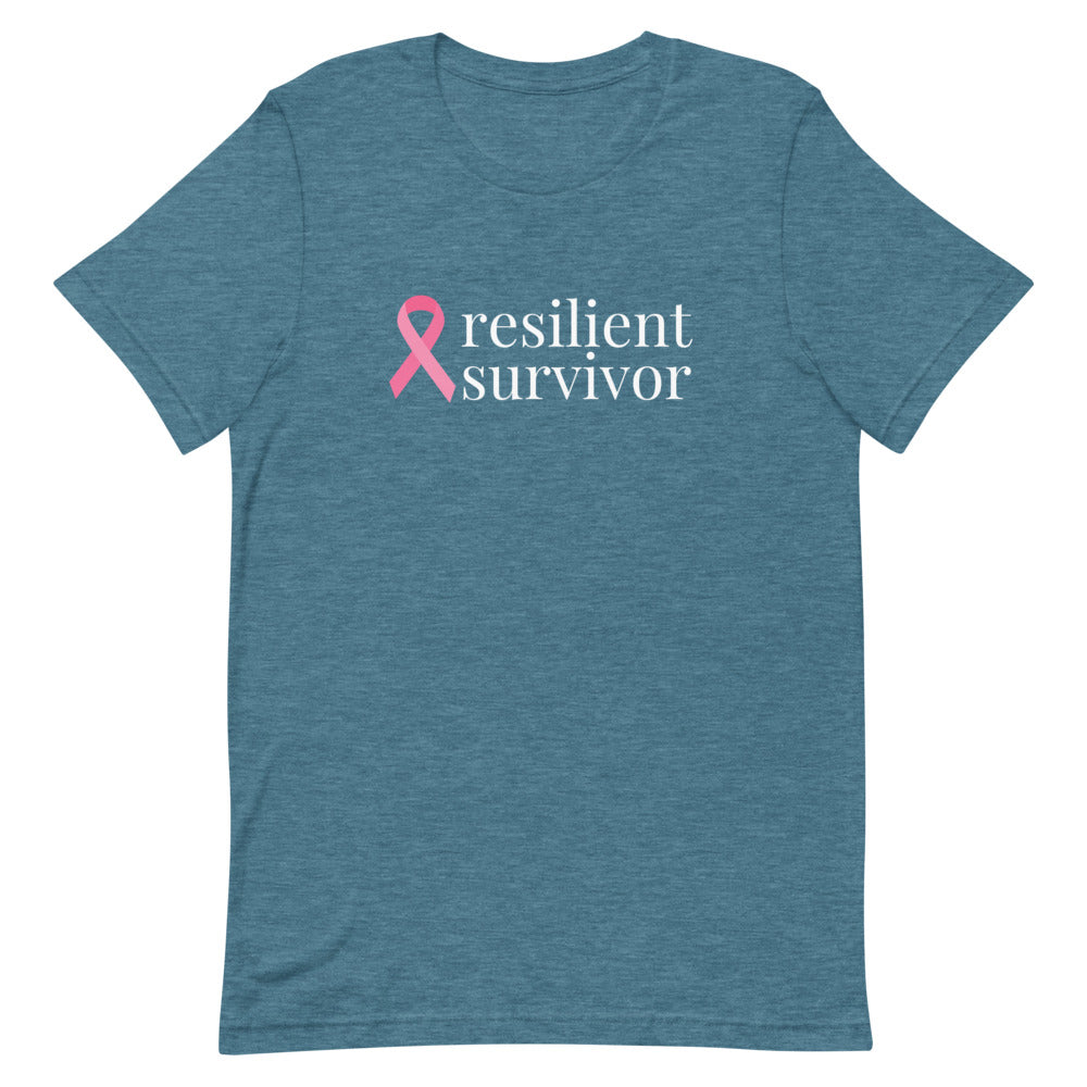 Breast Cancer resilient survivor Ribbon T-Shirt - Dark Colors