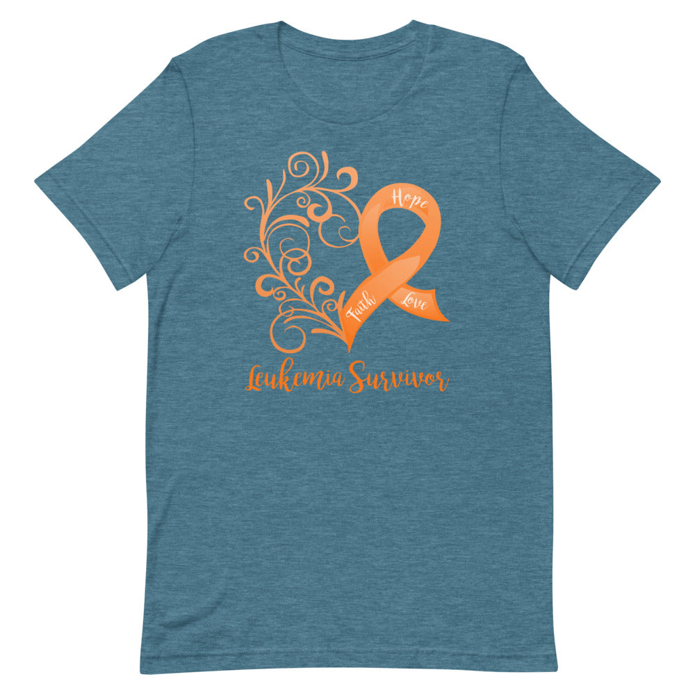 Leukemia Survivor Heart T-Shirt - Several Colors Available