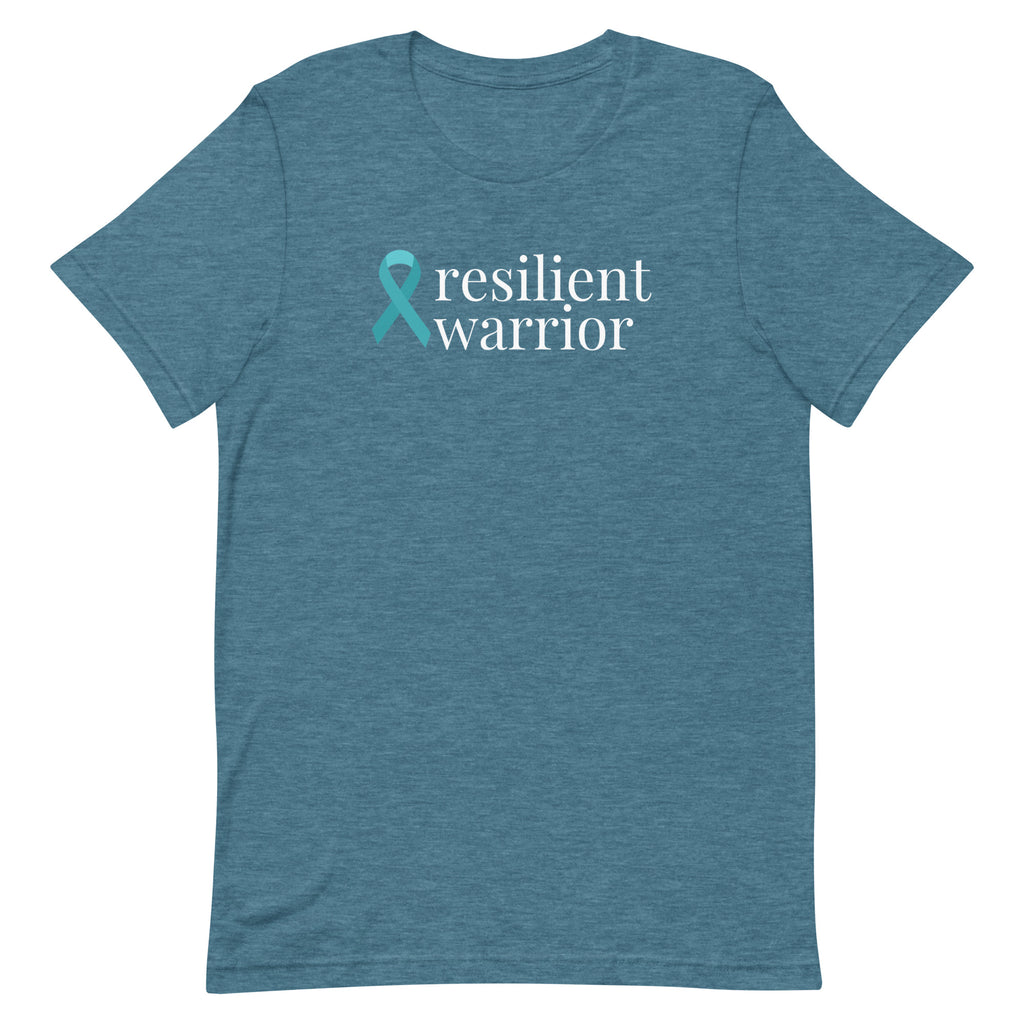 Ovarian Cancer resilient warrior Ribbon T-Shirt (Several Colors Available)