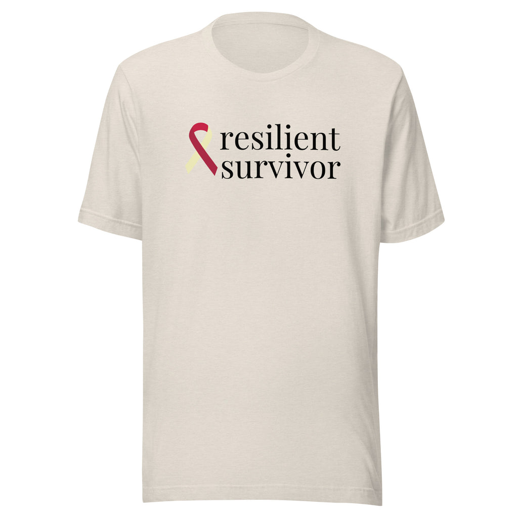 Head & Neck Cancer Resilient Survivor Ribbon T-Shirt - Light Colors