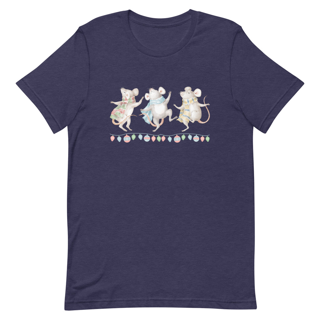 Vintage Christmas Dancing Mice T-Shirt - Dark Colors
