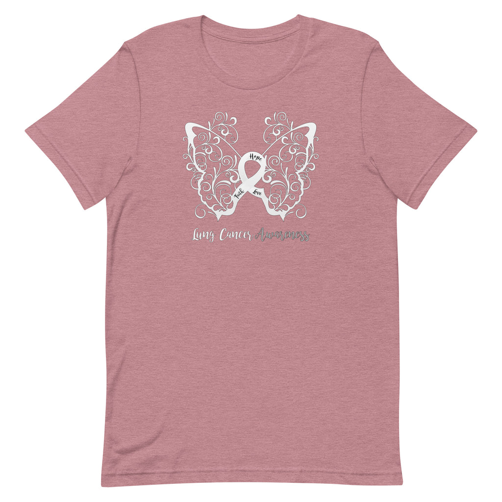 Lung Cancer Awareness Filigree Butterfly T-Shirt