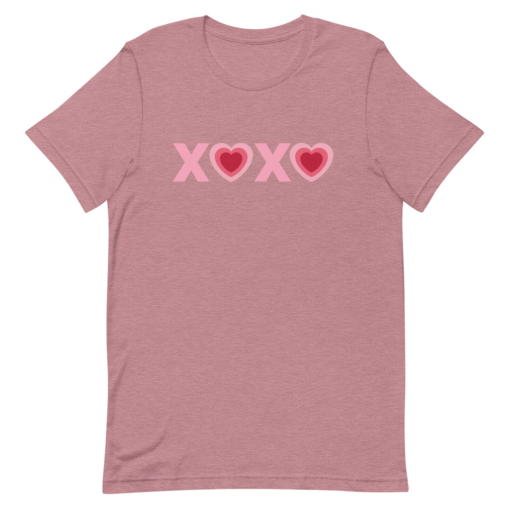 Valentines XOXO Heart Heather Orchid T-Shirt