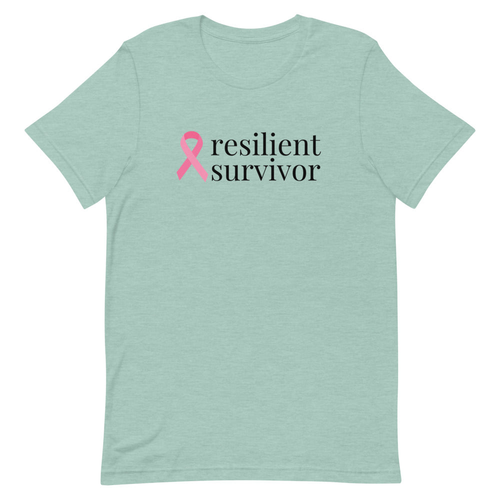 Breast Cancer resilient survivor Ribbon T-Shirt - Light Colors
