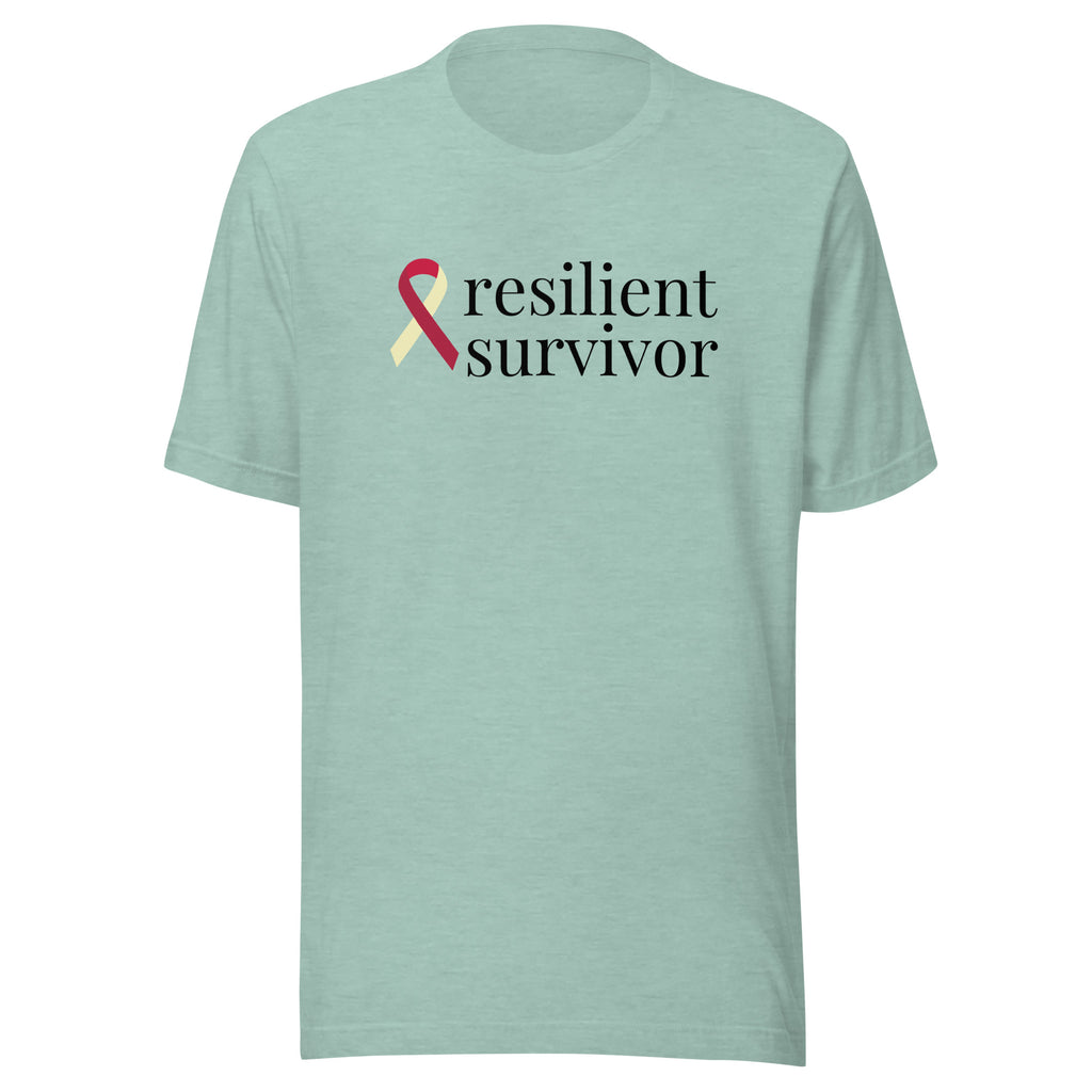 Head & Neck Cancer Resilient Survivor Ribbon T-Shirt - Light Colors