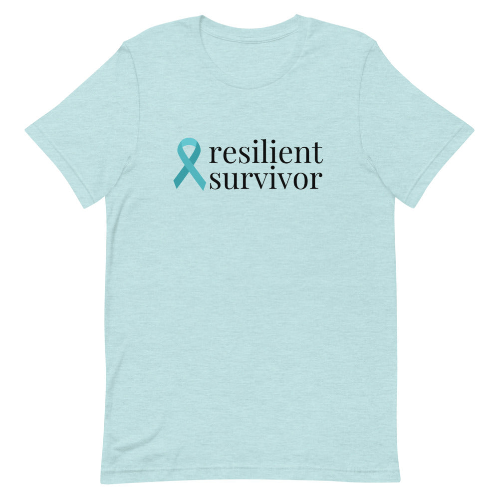 Ovarian Cancer resilient survivor Ribbon T-Shirt