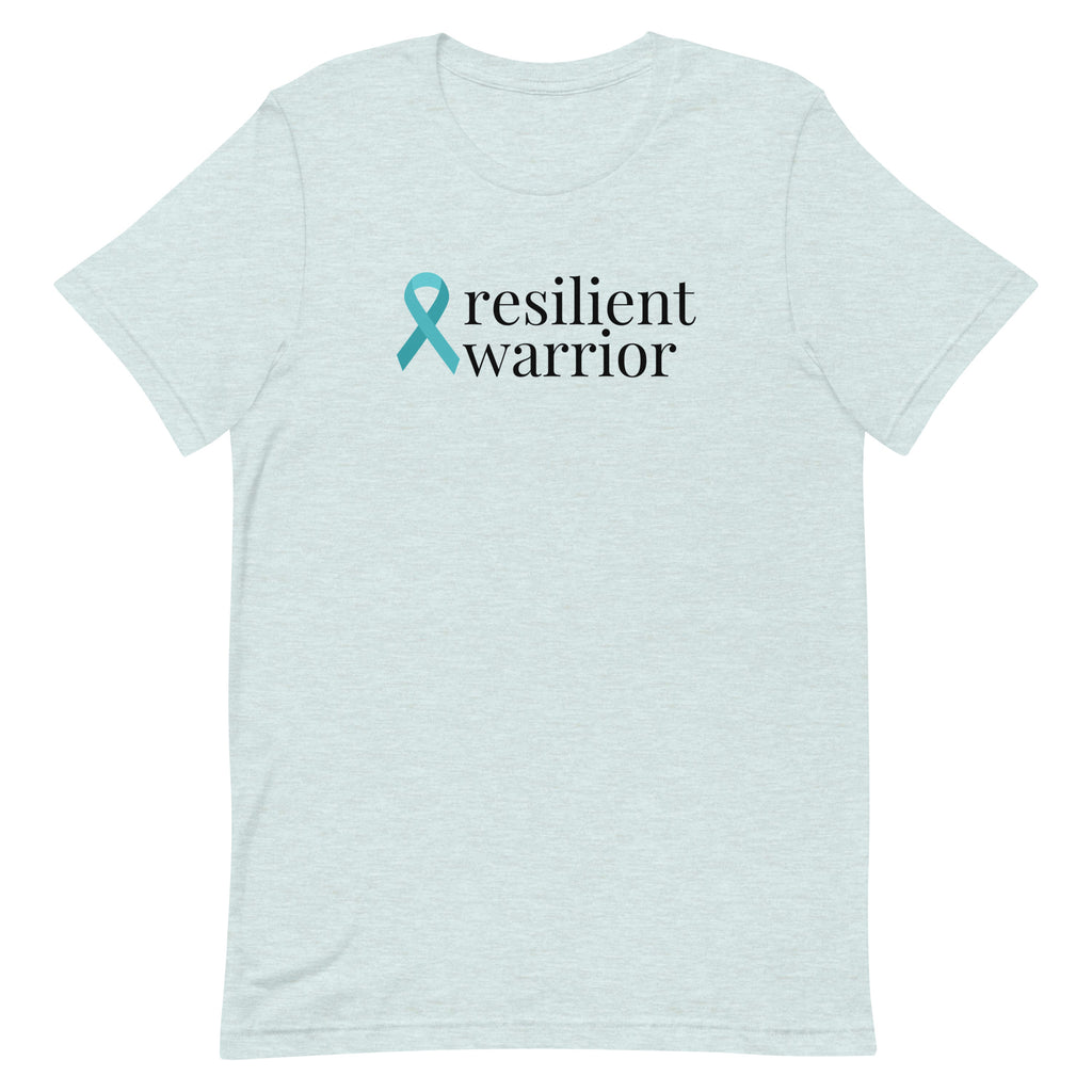 Ovarian Cancer resilient warrior Ribbon T-Shirt (Several Colors Available)