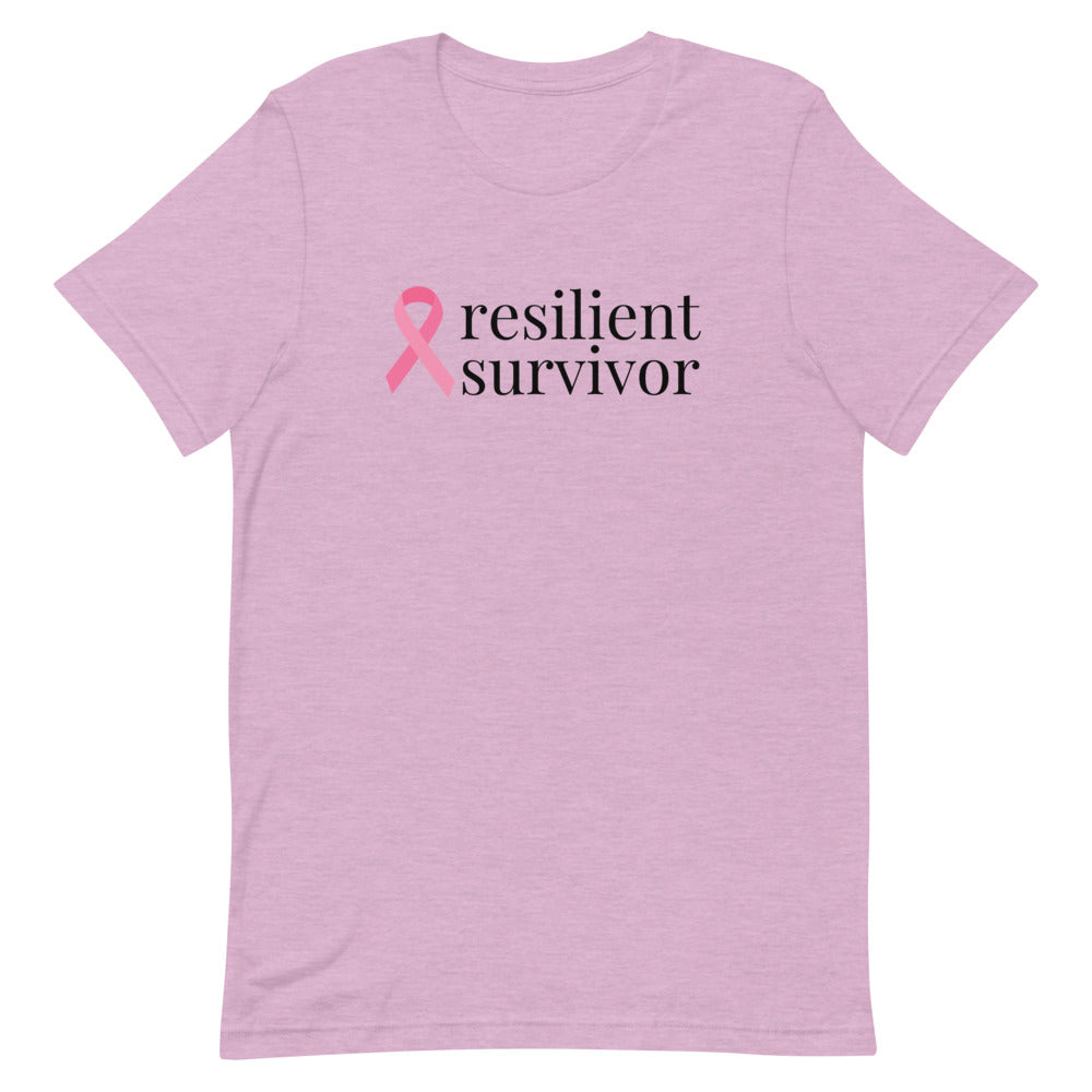 Breast Cancer resilient survivor Ribbon T-Shirt - Light Colors