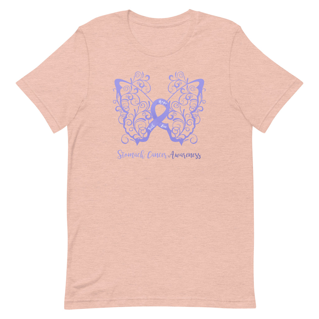 Stomach Cancer Awareness Filigree Butterfly T-Shirt - Several Colors Available