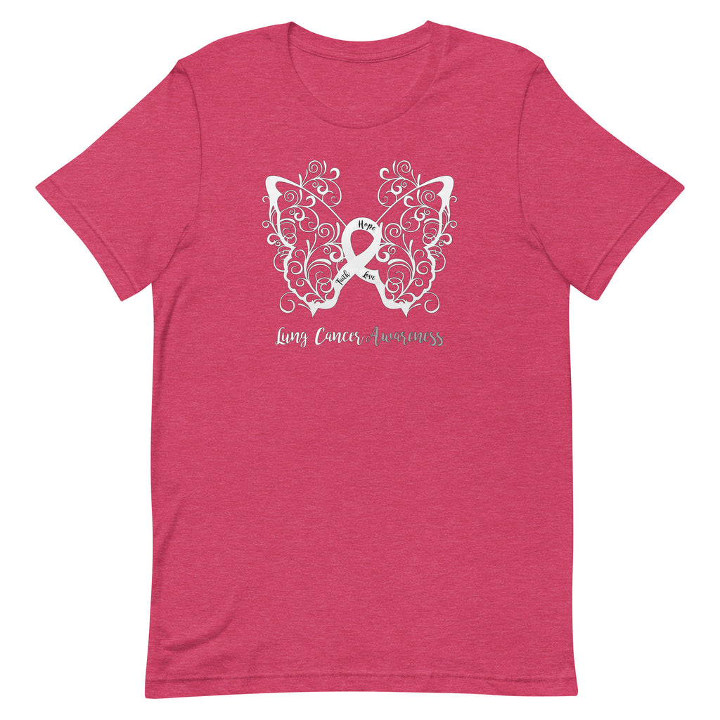 Lung Cancer Awareness Filigree Butterfly T-Shirt