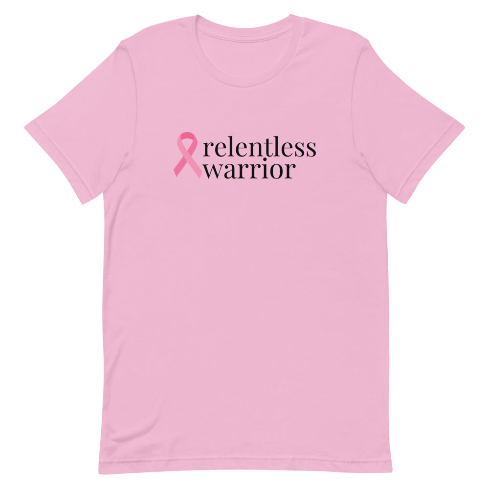 Breast Cancer relentless warrior Ribbon T-Shirt - Light Colors