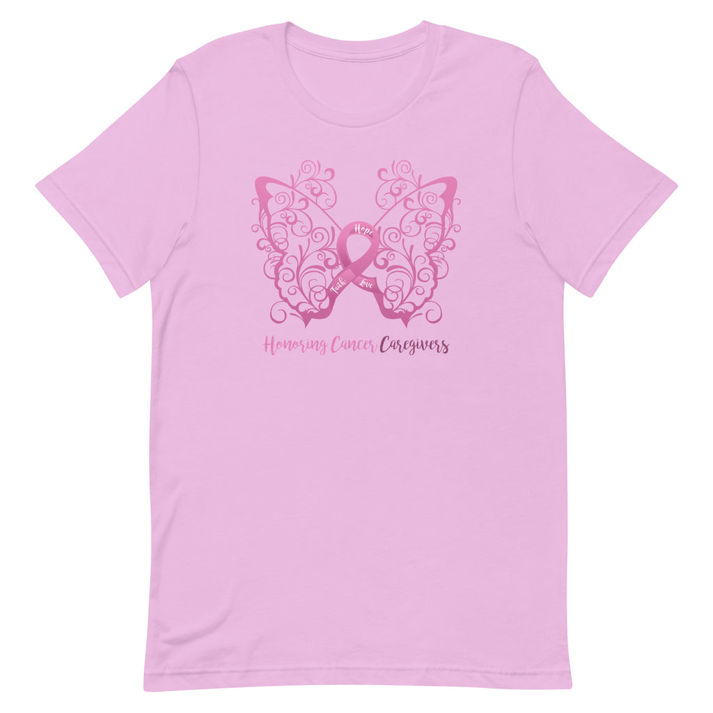 Honoring Cancer Caregivers Filigree Butterfly T-Shirt - Light Colors
