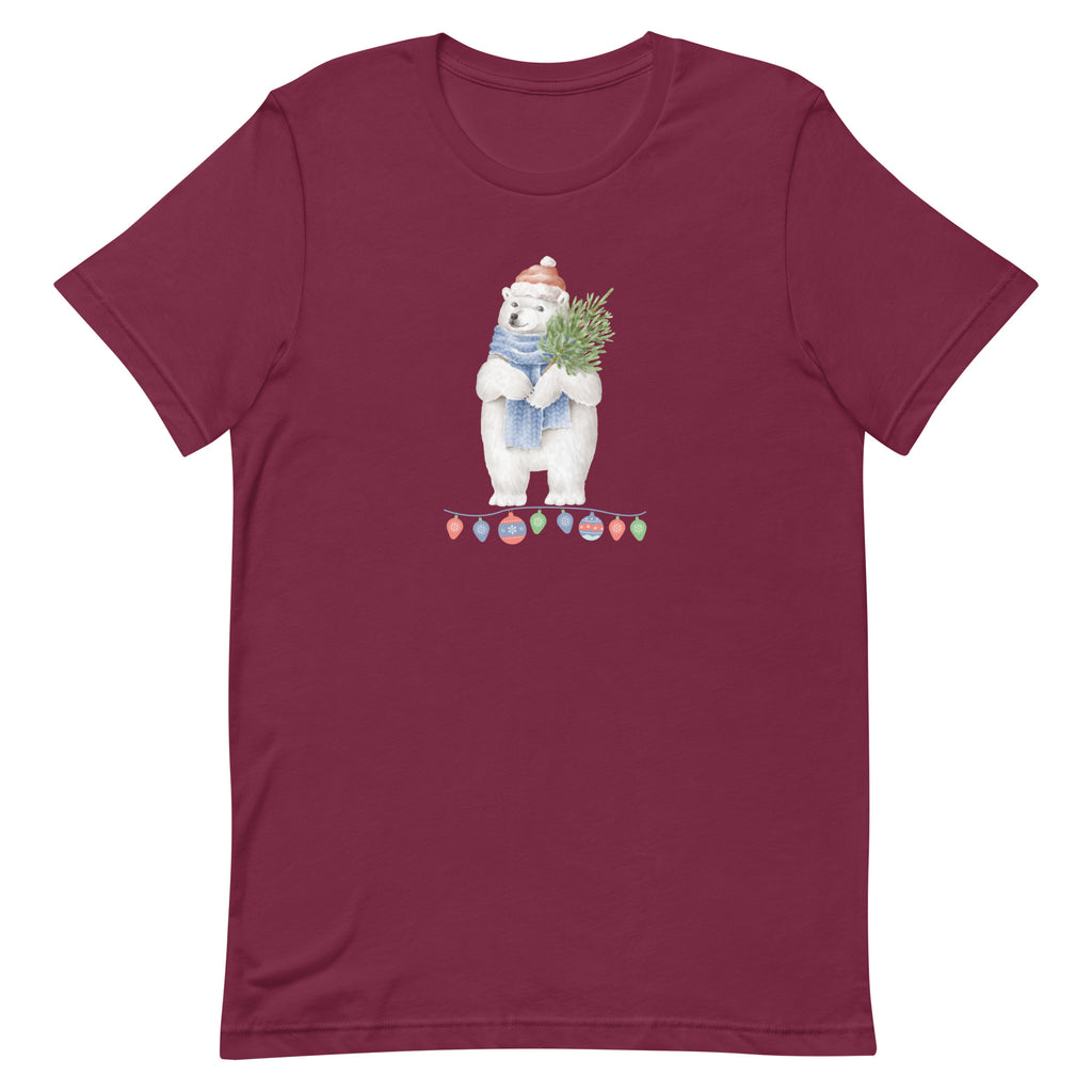 Vintage Christmas Polar Bear T-Shirt - Dark Colors
