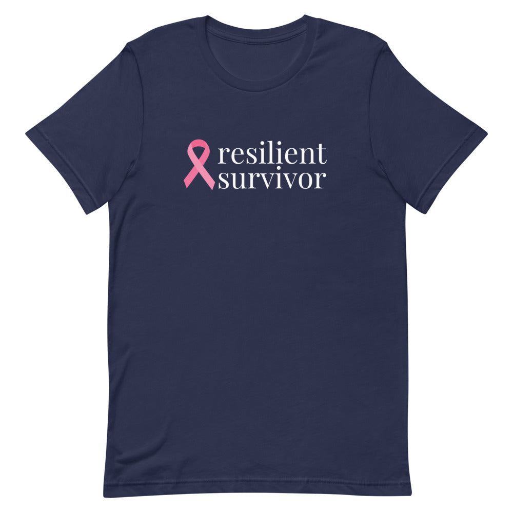Breast Cancer resilient survivor Ribbon T-Shirt - Dark Colors