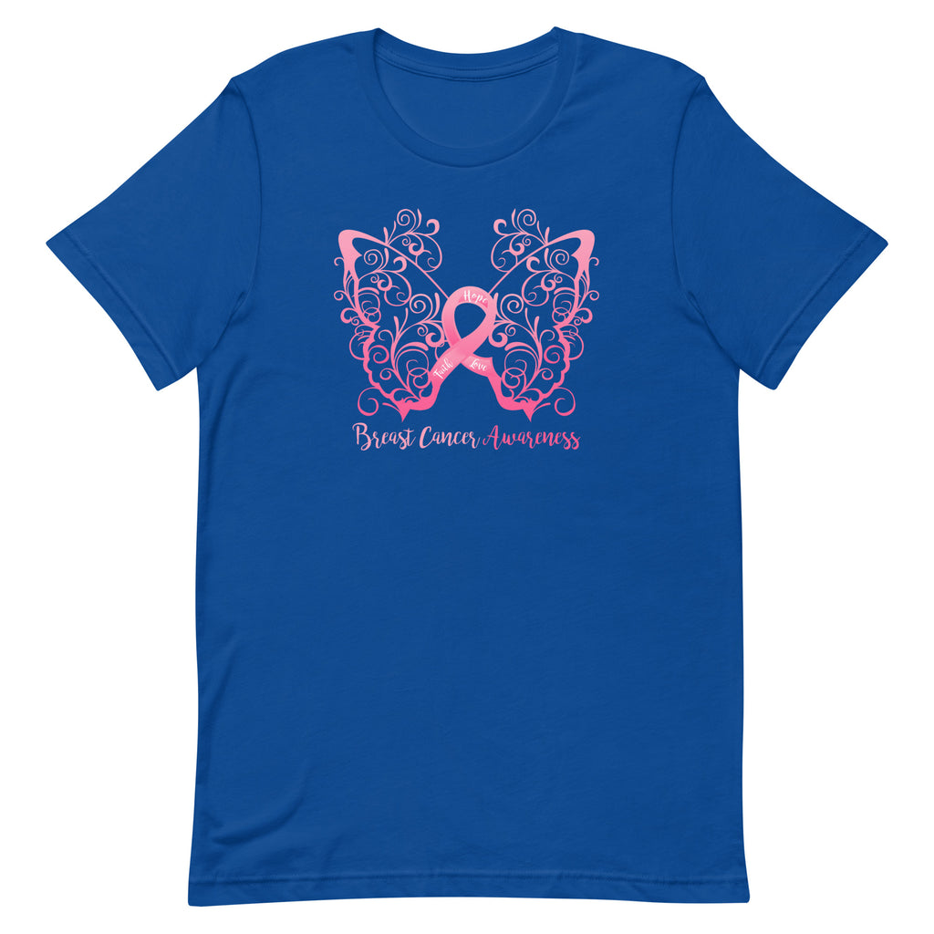 Breast Cancer Awareness Filigree Butterfly T-Shirt - Dark Colors