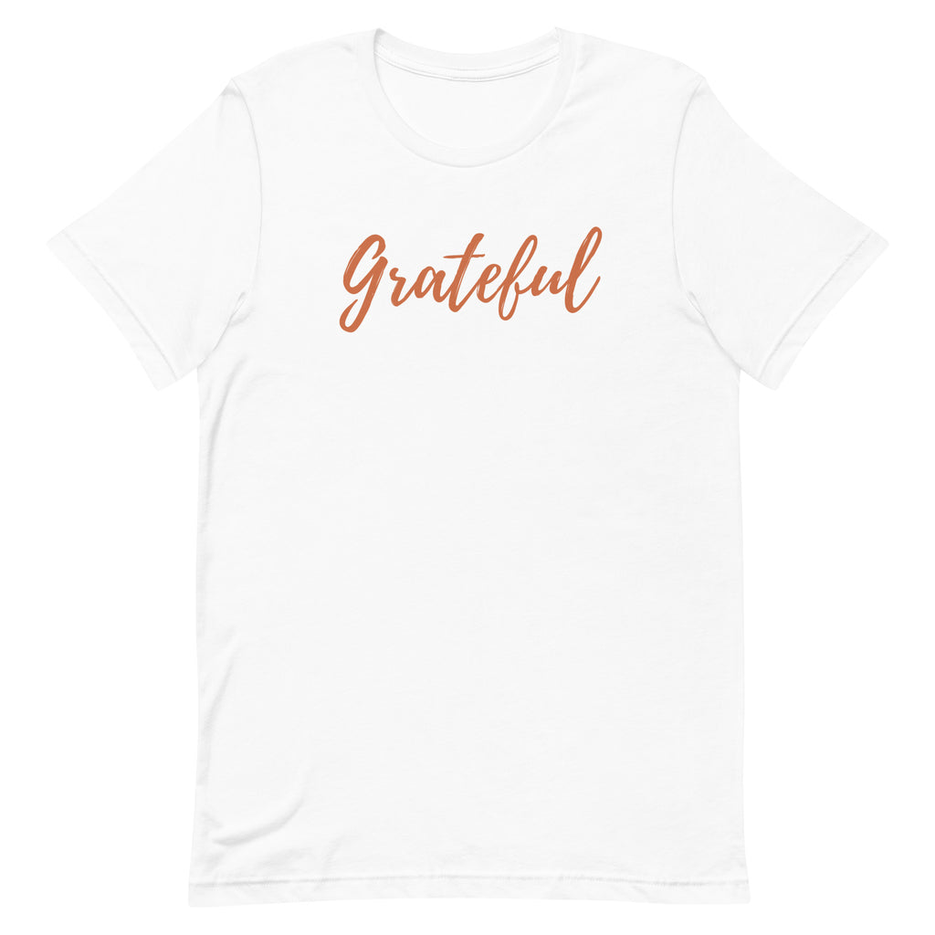 Grateful Script T-Shirt (Autumn Orange Font)