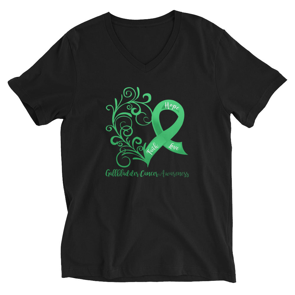 Gallbladder Cancer Awareness V-Neck T-Shirt
