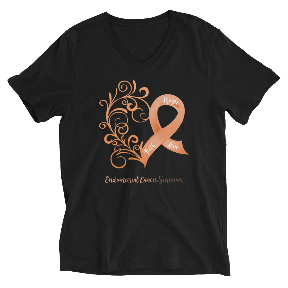 Endometrial Cancer Survivor V-Neck T-Shirt