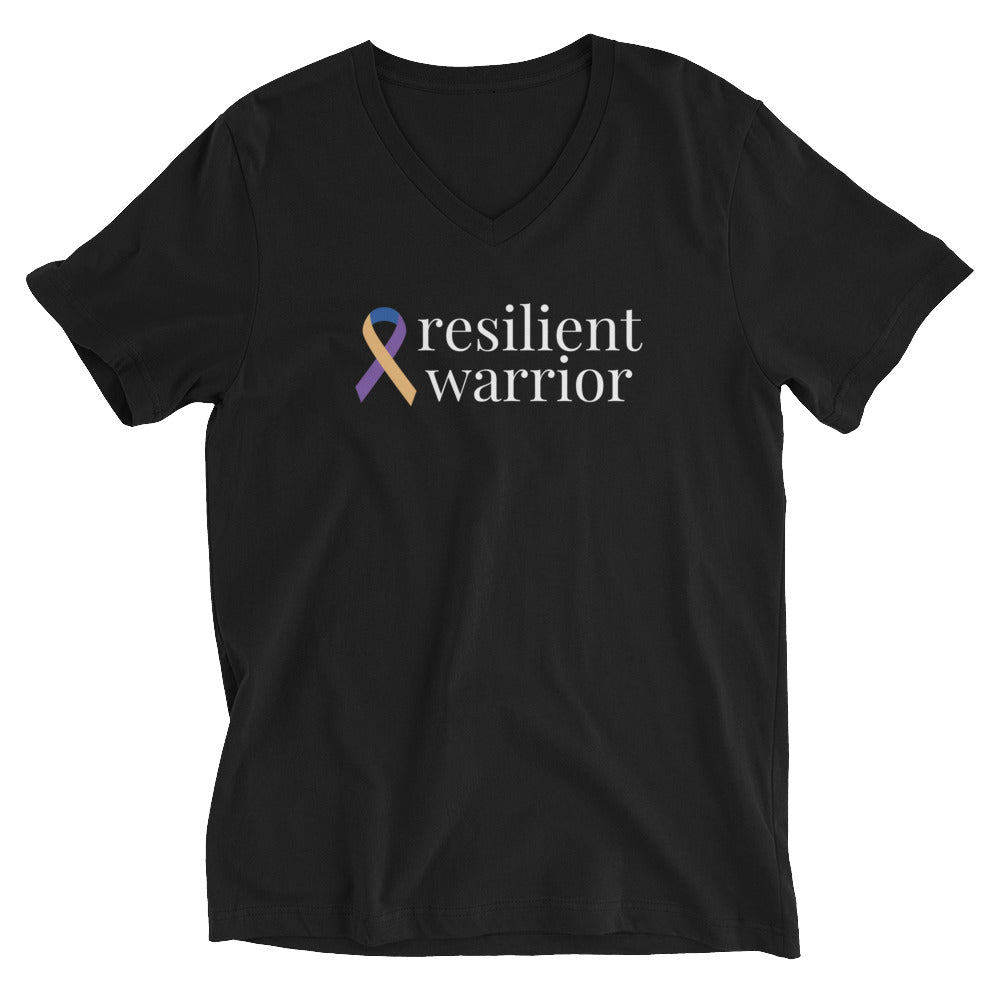 Bladder Cancer "resilient warrior" V-Neck T-Shirt