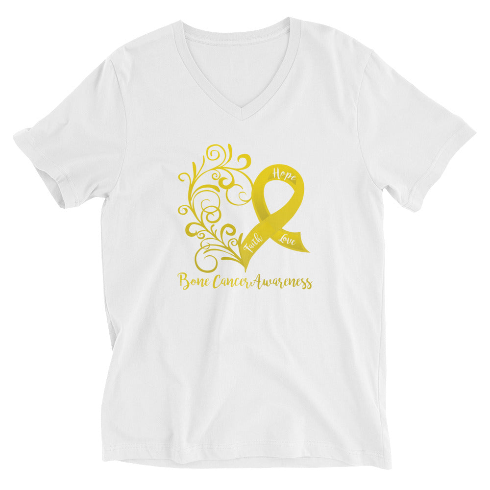 Bone Cancer Awareness V-Neck T-Shirt