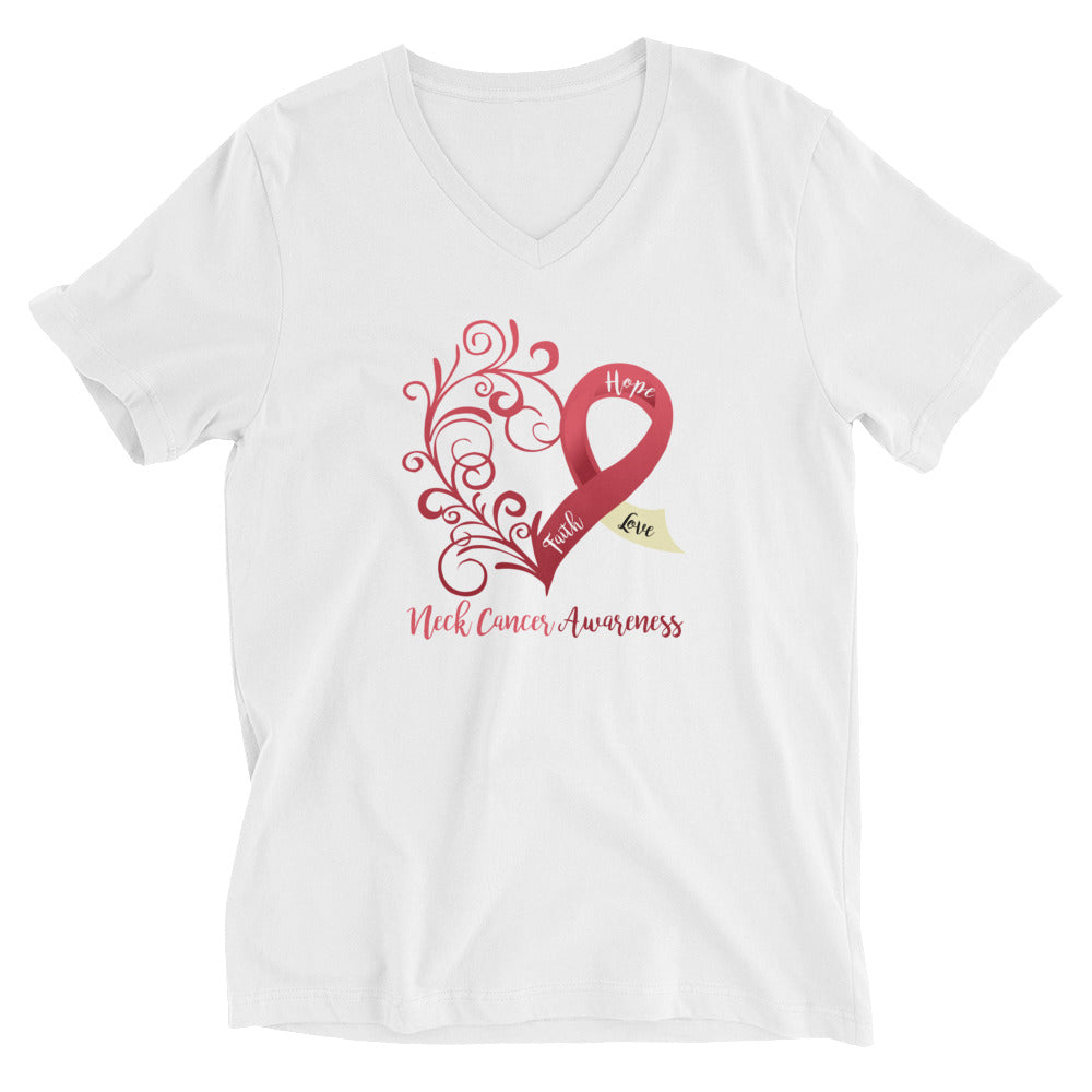 Neck Cancer Awareness V-Neck T-Shirt