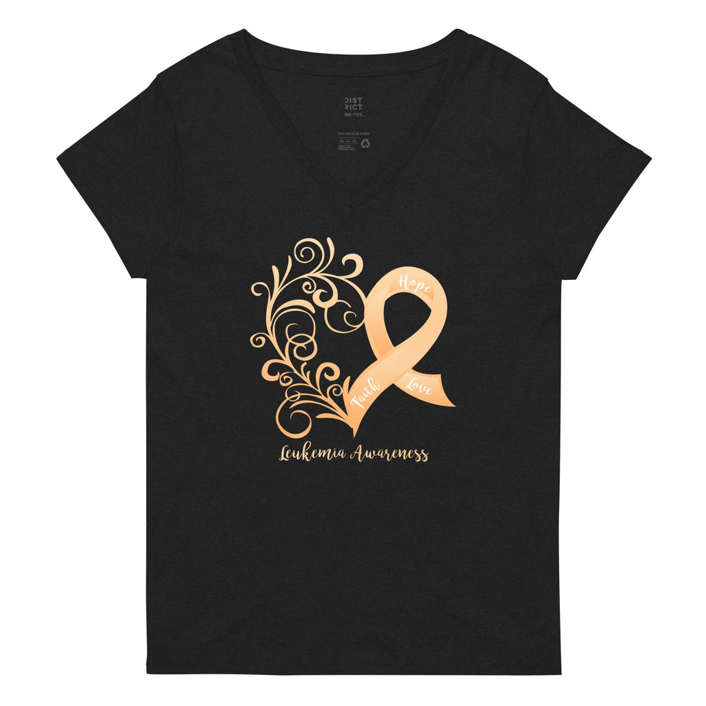 Leukemia Awareness Women’s Recycled V-Neck T-Shirt (Several Colors Available)