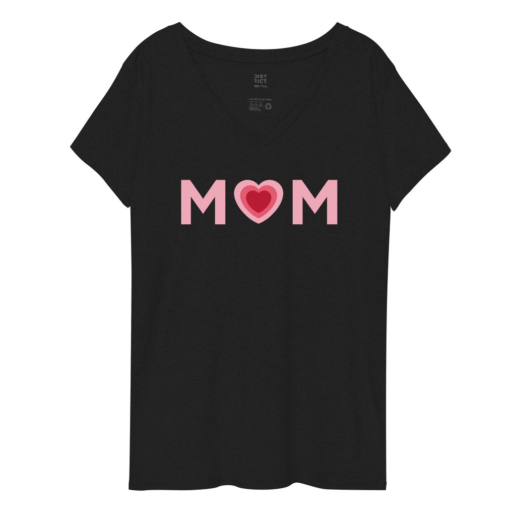 Mom Heart Women’s Recycled V-Neck T-Shirt - Several Colors Available