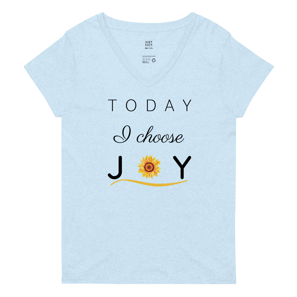 Today I Choose Joy Women’s Recycled V-Neck T-Shirt - Light Colors