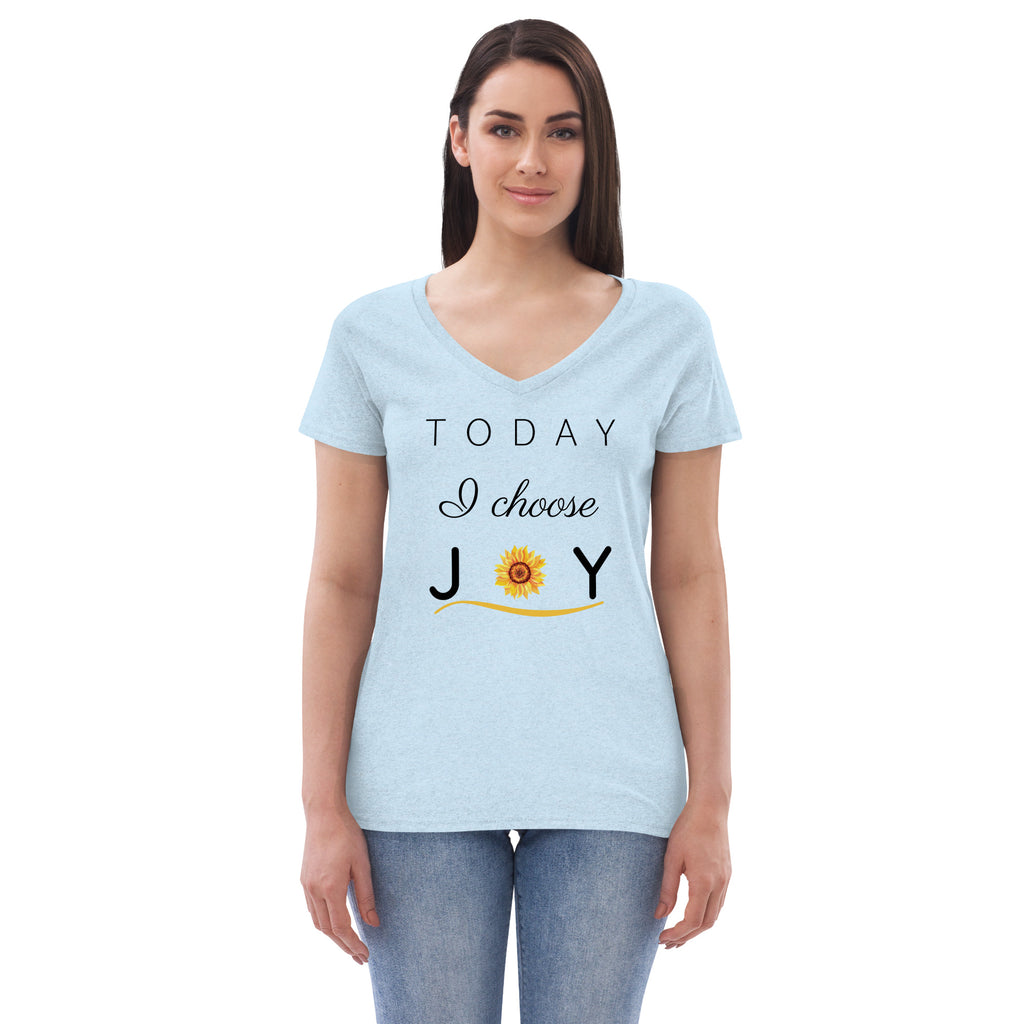 Today I Choose Joy Women’s Recycled V-Neck T-Shirt - Light Colors