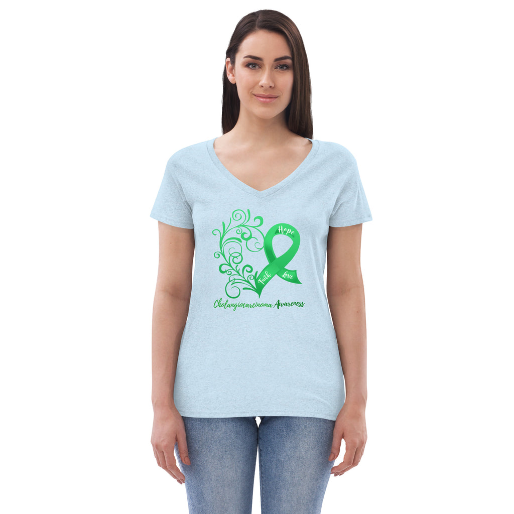 Cholangiocarcinoma Awareness  Women’s Recycled V-Neck T-Shirt - Several Colors Available