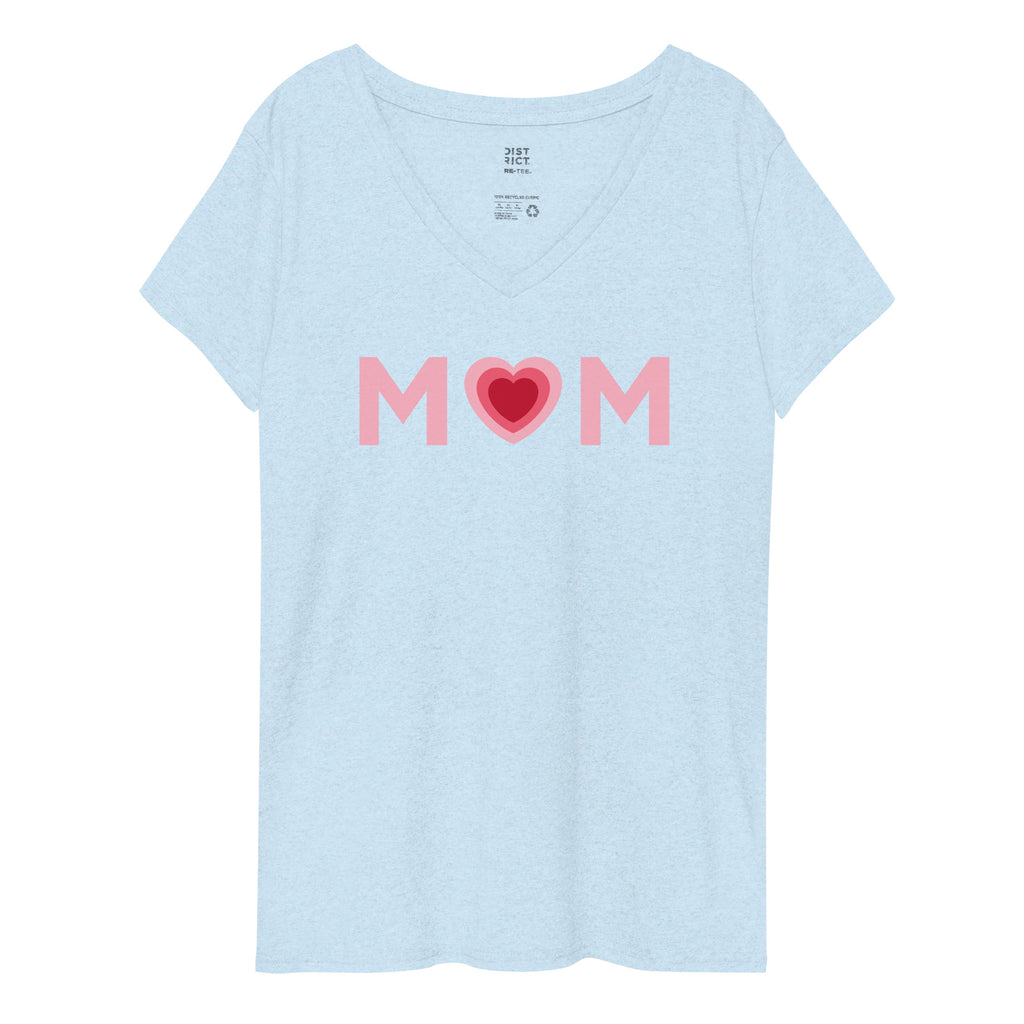 Mom Heart Women’s Recycled V-Neck T-Shirt - Several Colors Available