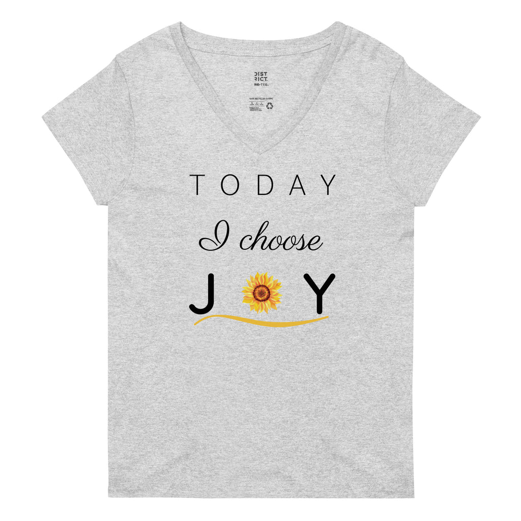 Today I Choose Joy Women’s Recycled V-Neck T-Shirt - Light Colors