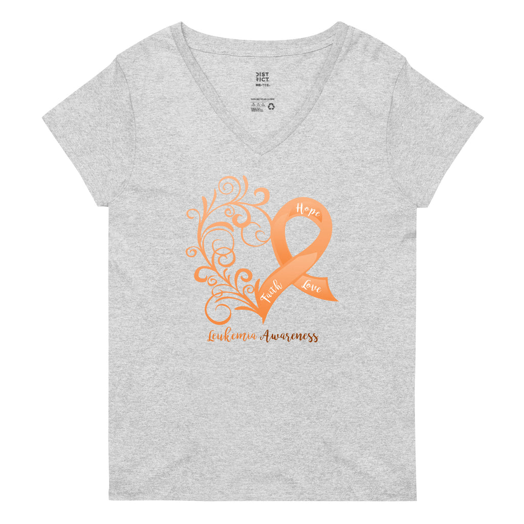 Leukemia Awareness Women’s Recycled V-Neck T-Shirt (Several Colors Available)